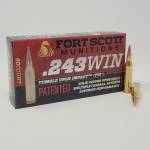Fort Scott Munitions 243 Win Ammunition FSM243058SCV 58 Grain Solid Copper Spun 20 Rounds