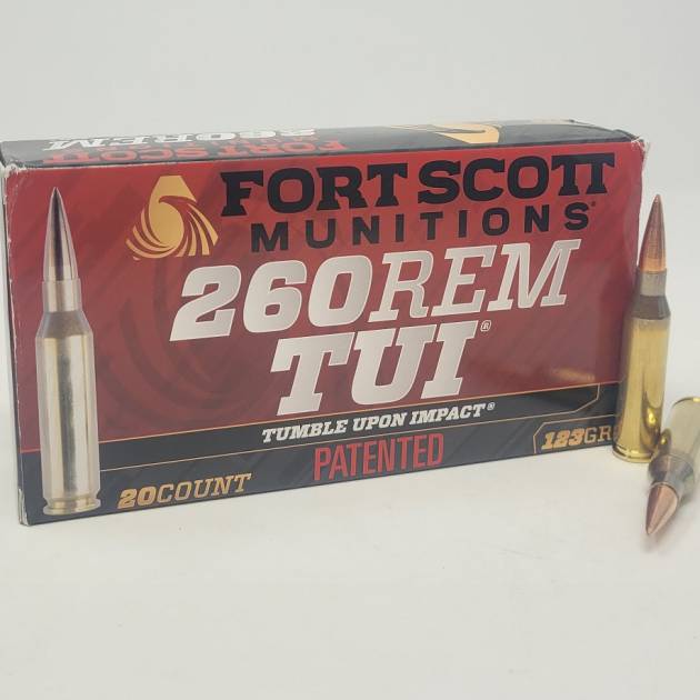 Fort Scott Munitions 260 Rem Ammunition FSM260123SCV2 123 Grain Solid Copper Spun 20 Rounds
