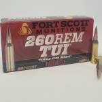 Fort Scott Munitions 260 Rem Ammunition FSM260130SCV2 130 Grain Solid Copper Spun 20 Rounds