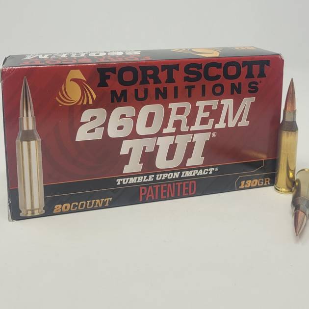 Fort Scott Munitions 260 Rem Ammunition FSM260130SCV2 130 Grain Solid Copper Spun 20 Rounds