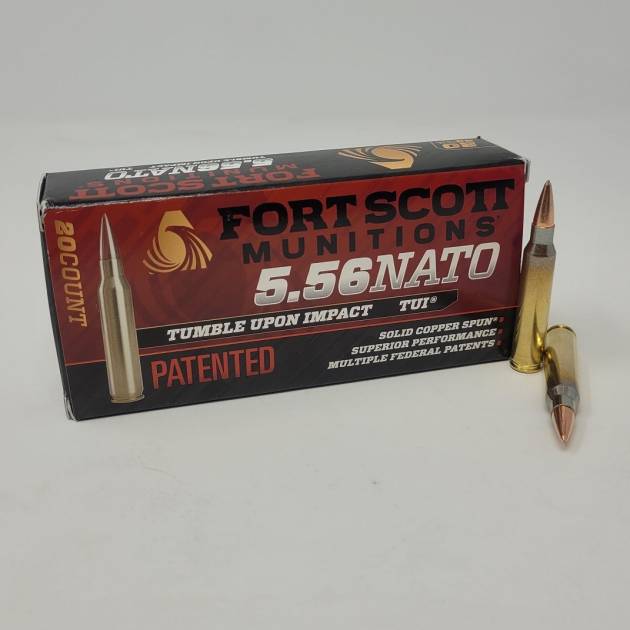 Fort Scott Munitions 5.56x45mm NATO Ammunition FSM556062SCV 62 Grain Copper Spun Full Metal Jacket 20 Rounds
