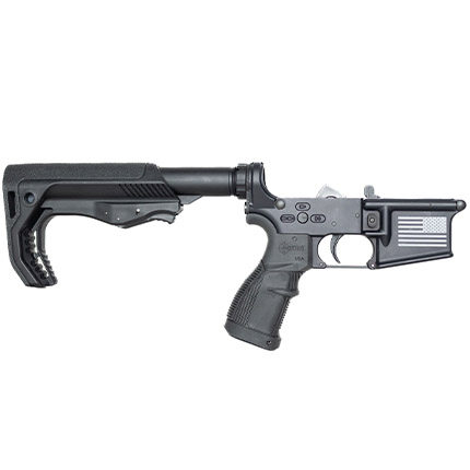 FosTech Outdoors multi-caliber complete lower with Tomahawk stock and Sabre Comfort Grip