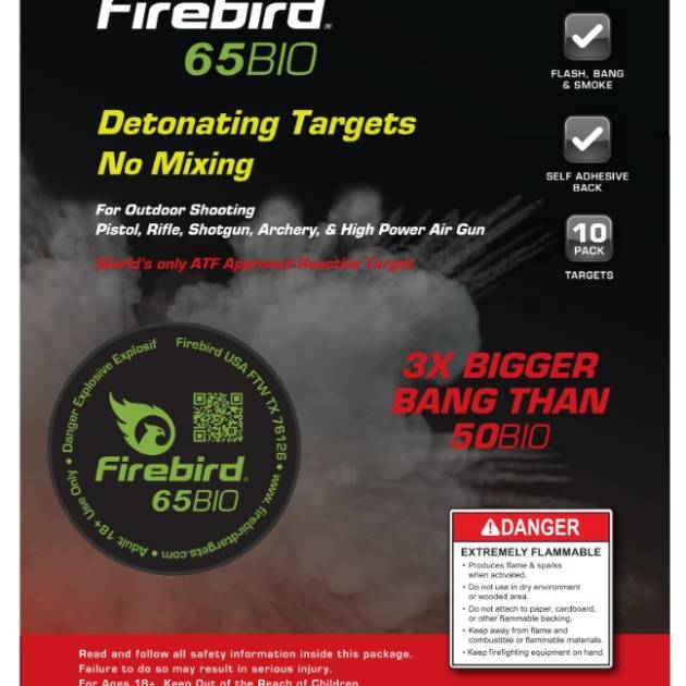 Firebird Targets FT65BIO 65mm Biodegradable Round Adhesive Exploding Target Pack of 10