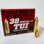 Fort Scott Munitions 38 Special +P Ammunition FSM38P81SCV 81 Grain Solid Copper Spun TUI 20 Rounds