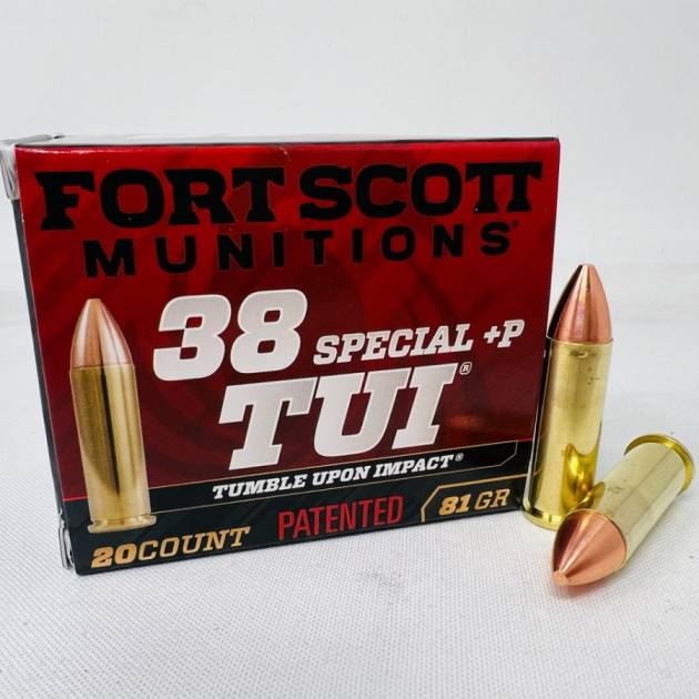 Fort Scott Munitions 38 Special +P Ammunition FSM38P81SCV 81 Grain Solid Copper Spun TUI 20 Rounds