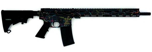 Great Lakes Firearms 223 Wylde GL15223SBLK Saved By The Splatter AR-15 16" 1:8" Nitride Barrel Black & Multi-Colored Splatter Cerakote