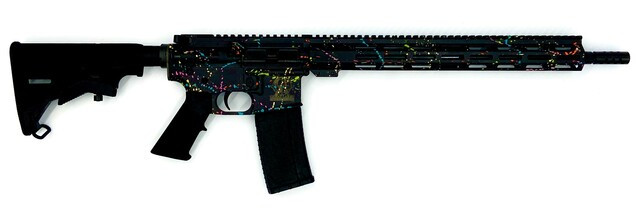 Great Lakes Firearms 223 Wylde GL15223SBLK Saved By The Splatter AR-15 16" 1:8" Nitride Barrel Black & Multi-Colored Splatter Cerakote