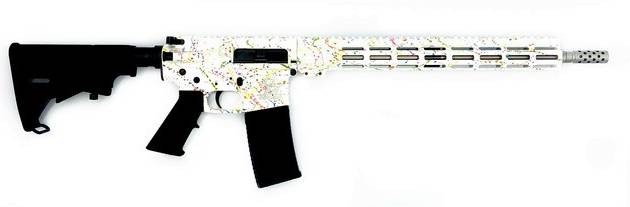 Great Lakes Firearms 223 Wylde GL15223SS-SWHT Saved By The Splatter AR-15 16" 1:8" SS Barrel White & Multi-Colored Splatter Cerakote
