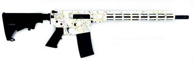 Great Lakes Firearms 223 Wylde GL15223SWHT Saved By The Splatter AR-15 16" 1:8" Nitride Barrel White & Multi-Colored Splatter Cerakote