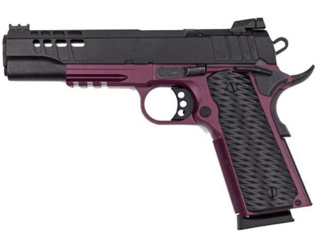 Great Lakes Firearms GL1911-45FSSCHY 1911 5" 8+1 Black/SS Barrel/Black Cherry