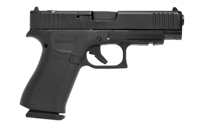 Glock 48 MOS 9mm black pistol with optic-ready slide and front rail