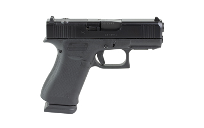 Glock 43X MOS 9mm black pistol with fixed sights and accessory rail
