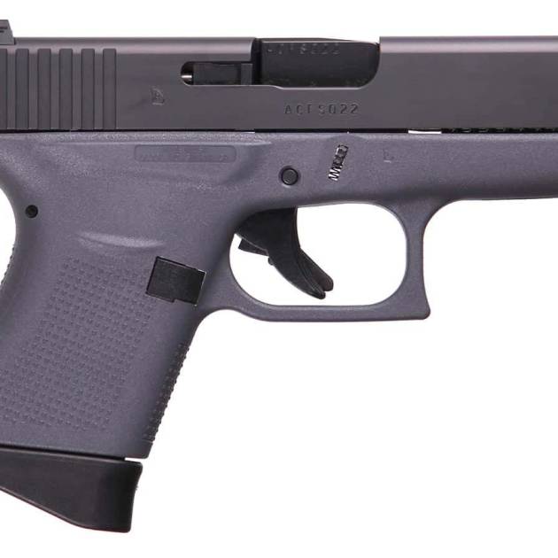 Glock G43 G3 9mm pistol with gray polymer frame and fixed sights