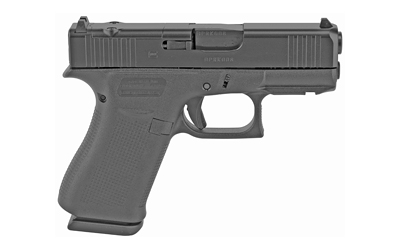 Glock 43X MOS 9mm pistol with optic-ready serrated slide and polymer frame