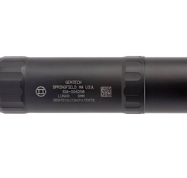 Gemtech Lunar 9 modular suppressor in black with 7-inch and 4.7-inch configurations