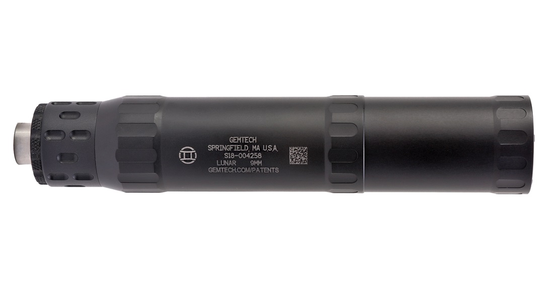 Gemtech Lunar 9 modular suppressor in black with 7-inch and 4.7-inch configurations