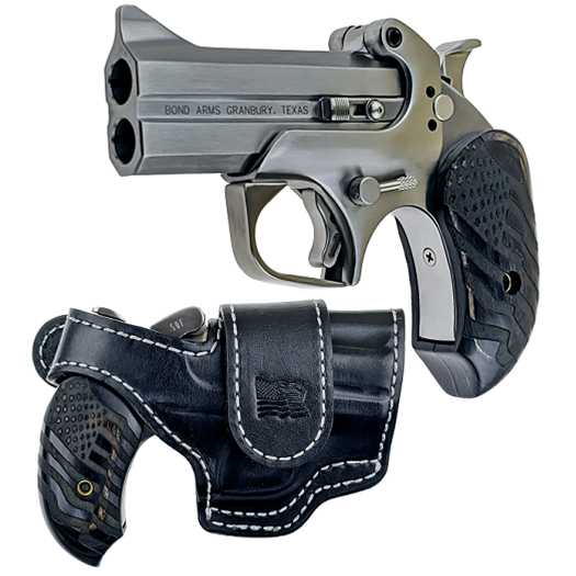 Bond Arms BASOF-45/40 Sound of Freedom .45 LC/.410 Bore 3.5" Stainless/Engraved Black Ash Grips