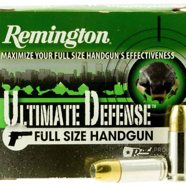 Remington 45 Auto HD45APA Ultimate Defense Full Size Handgun 185 Grain Brass Jacketed Hollow Point 20 rounds