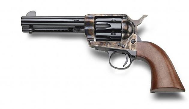 Pietta HF9CHS434NM GWII Californian 9mm 6 Rounds 4.75" Case Hardened/Blued/Wood