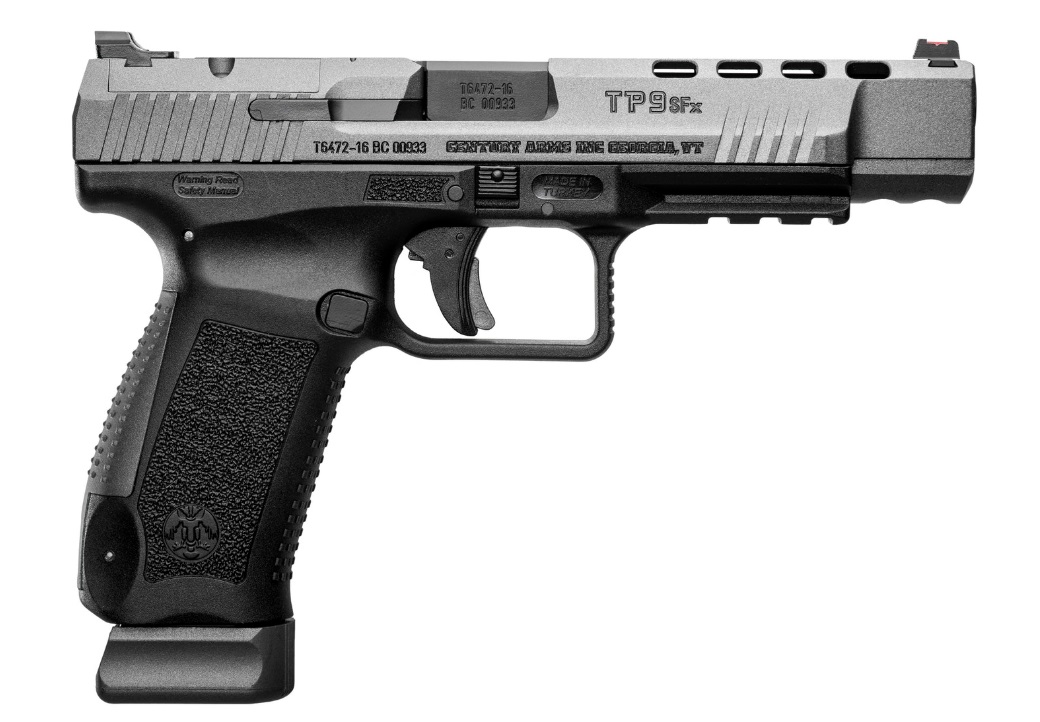 Canik TP9SFx 9mm pistol with 5.2-inch barrel and tungsten finish