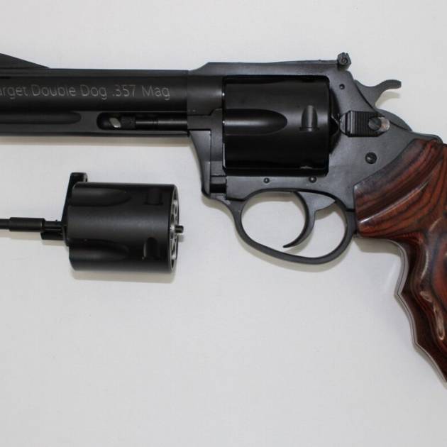 Charter Arms Model 13942 Target Double Dog .357 Magnum W/ 9mm Conversion Cylinder 4.2" 5 Rounds Black/Walnut