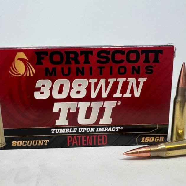 Fort Scott Munitions 308 Winchester Ammunition FSM308150SCV2 150 Grain Solid Copper Spun 20 Rounds
