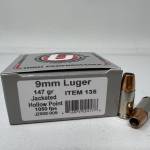 Underwood 9mm Luger Ammunition UW135 147 Grain Jacketed Hollow Point 20 Rounds