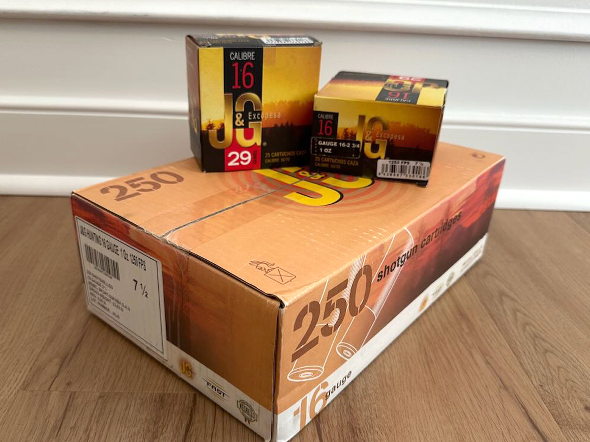 J&G Excopesa / NobelSport 16 GA Shotshells | 2.75" | 1 oz | 7.5 | 1250 FPS | 250 Rd Case