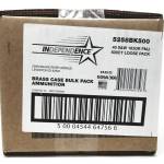 CCI 40 S&W Ammunition Independence 5258BK500 180 Grain Full Metal Jacket Loose Bulk Pack of 500 Rounds