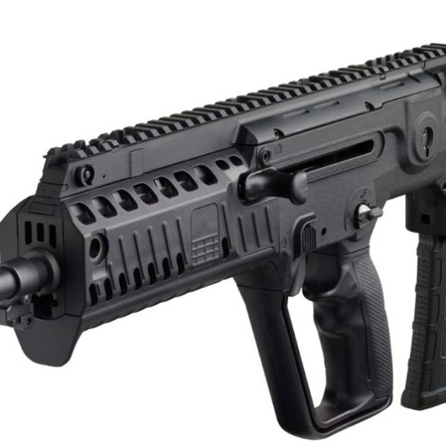 IWI Tavor X95 5.56 NATO black bullpup rifle with folding backup iron sights