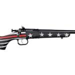Crickett Rifle KSA2177FRLE G2 .22LR Youth 16.12" Single Shot Old Glory Black and White W/ Red and Blue Stripe