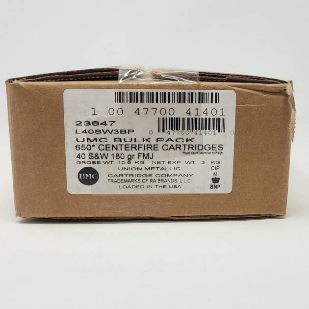 Remington 40 S&W Bulk Pack L40SW3BP 180 gr FMJ 650 rounds