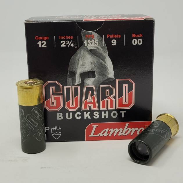 Lambro 12 Gauge Ammunition LAM12BUCK 2-3/4" 9 Pellet 00 Buckshot 1325fps 25 Rounds