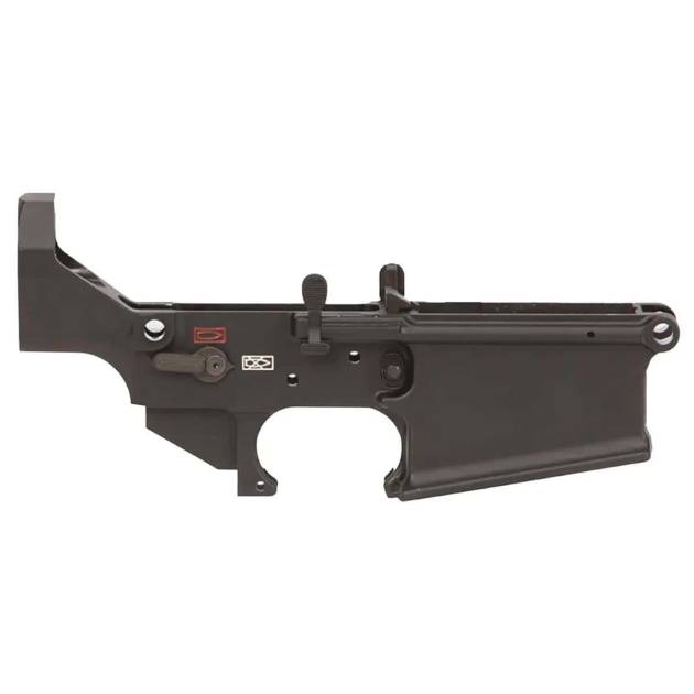 LMT stripped AR-15 lower receiver with black anodized finish