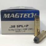 Magtech 38 Special +P Ammunition 38F 125 Grain Semi Jacketed Hollow Point 50 Rounds
