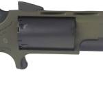 North American Arms NAA-TGH-MB Green Huntsman Mini Revolver .22WMR 5 Rounds 2" SAO OD Green/Black/Rubber Grips W/ Black Leather Holster