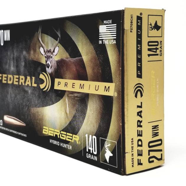 Federal 270 Win Ammunition P270BCH1 140 Grain Berger Hybrid Hunter 20 Rounds