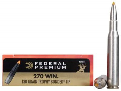 Federal 270 Win Ammunition Vital-Shok P270TT1 130 Grain Trophy Bonded Tip 20 rounds