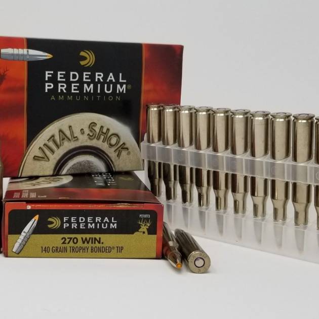 Federal 270 Win Ammunition Vital-Shok P270TT3 140 Grain Trophy Bonded Tip 20 Rounds