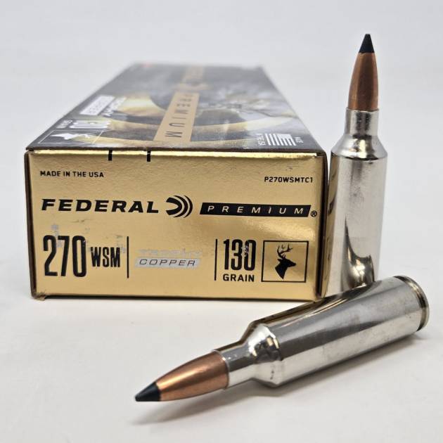 Federal 270 WSM Ammunition P270WSMTC1 130 Grain Trophy Copper 20 Rounds