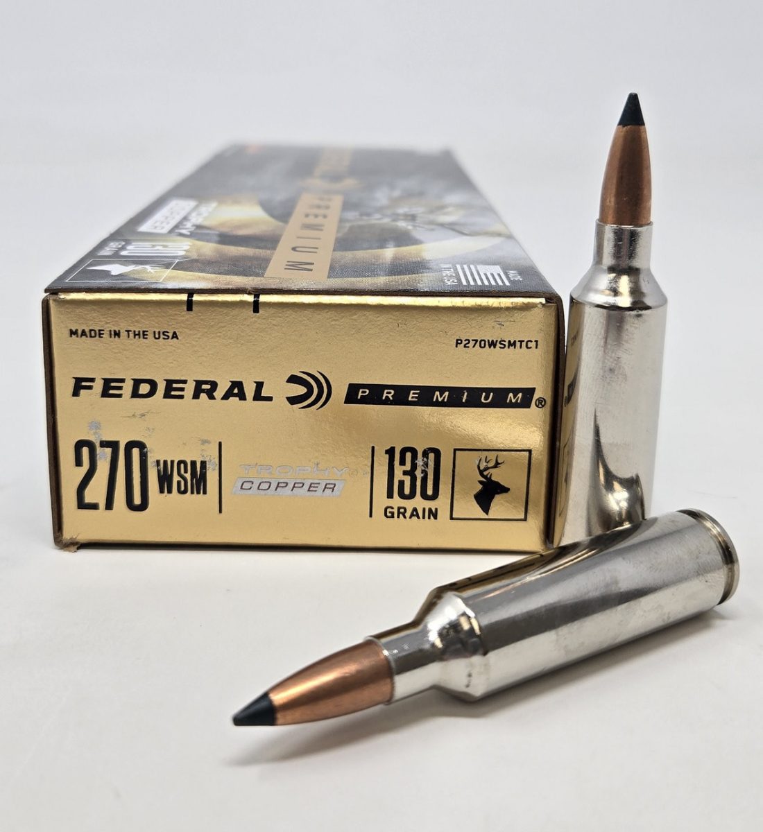 Federal 270 WSM Ammunition P270WSMTC1 130 Grain Trophy Copper 20 Rounds