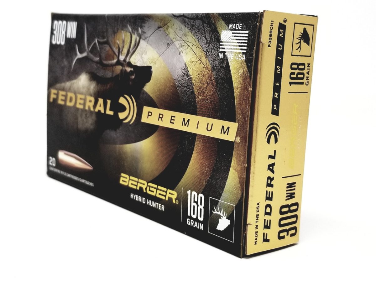 Federal 308 Win Ammunition P308BCH1 168 Grain Berger Hybrid Hunter 20 Rounds