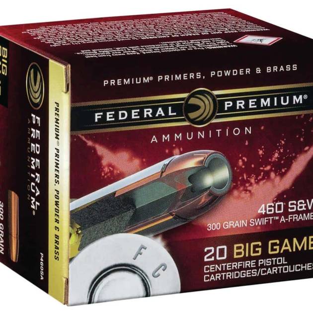 Federal 460 S&W Mag Ammunition P460SA 300 Grain Swift A-Frame 20 Rounds