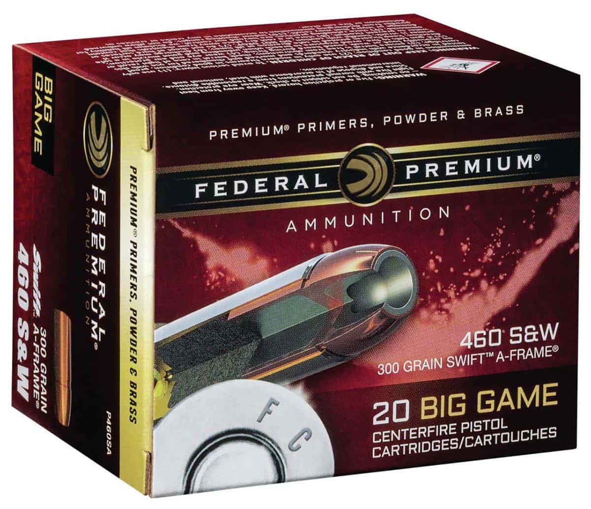 Federal 460 S&W Mag Ammunition P460SA 300 Grain Swift A-Frame 20 Rounds