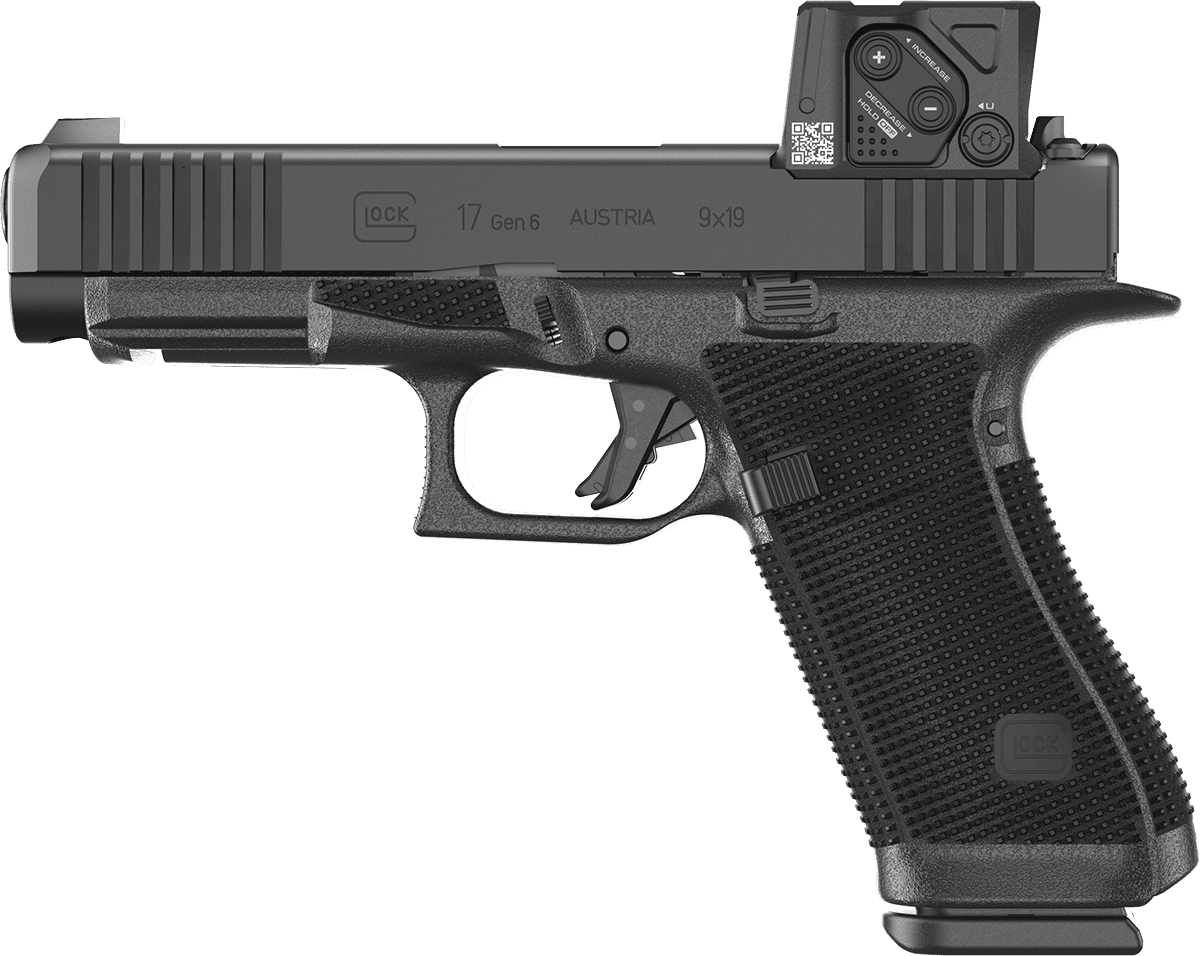 Glock 17 Gen 6 9mm pistol with Aimpoint COA, 4.49-inch barrel, and black finish
