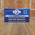 Prvi PPU 300 AAC Blackout Ammunition PP300BH 125 Grain Hollow Point Boat Tail 20 Rounds