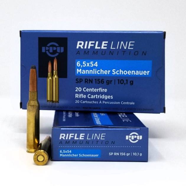 Prvi 6.5 x 54 Mannlicher Schoenauer Ammunition PP6MS 156 Grain Soft Point 20 Rounds