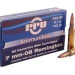 Prvi PPU 7mm-08 Remington Ammunition PP708 140 Grain Pointed Soft Point Boat Tail 20 rounds