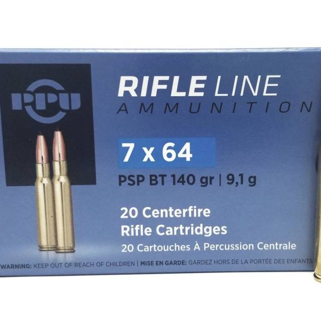 Prvi PPU 7x64mm Ammunition PP764 140 Grain Pointed Soft Point Boat Tail 20 rounds