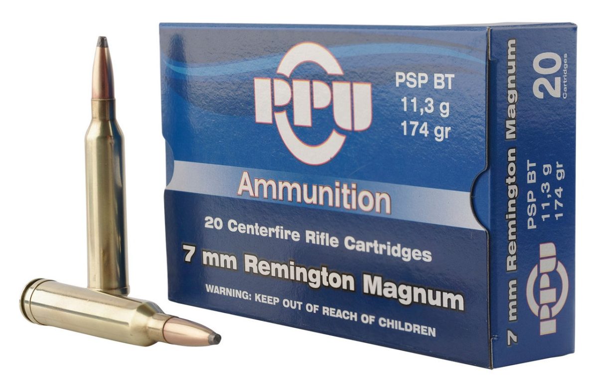 Prvi PPU 7mm Remington Magnum Ammunition PP7RM2 174 Grain Pointed Soft Point 20 rounds